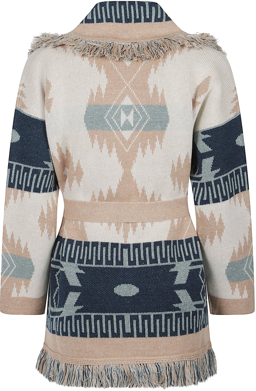 Alanui Icon Jacquard Cardigan Nude Beige