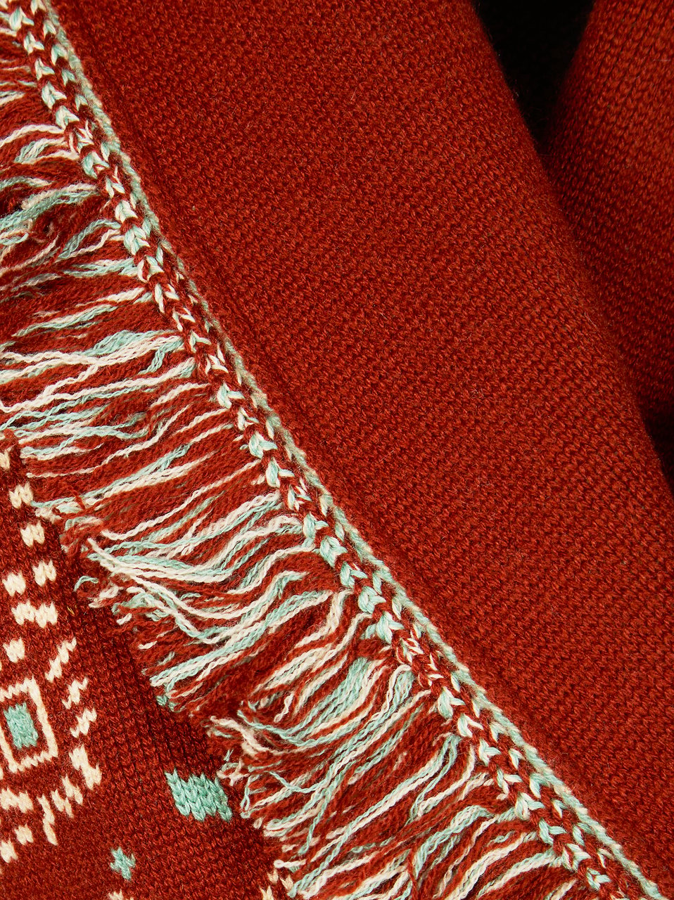 Alanui Rust Bandana Jacquard Cardigan Rood