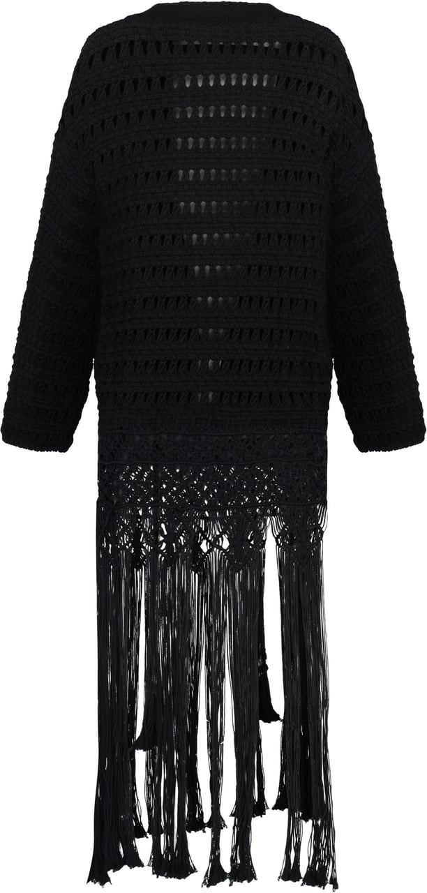 Alanui Love Letter To India cotton cardigan Zwart