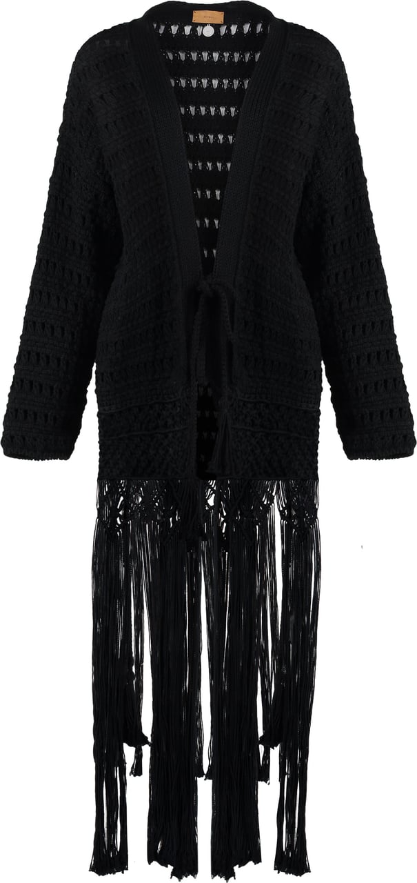 Alanui Love Letter To India cotton cardigan Zwart