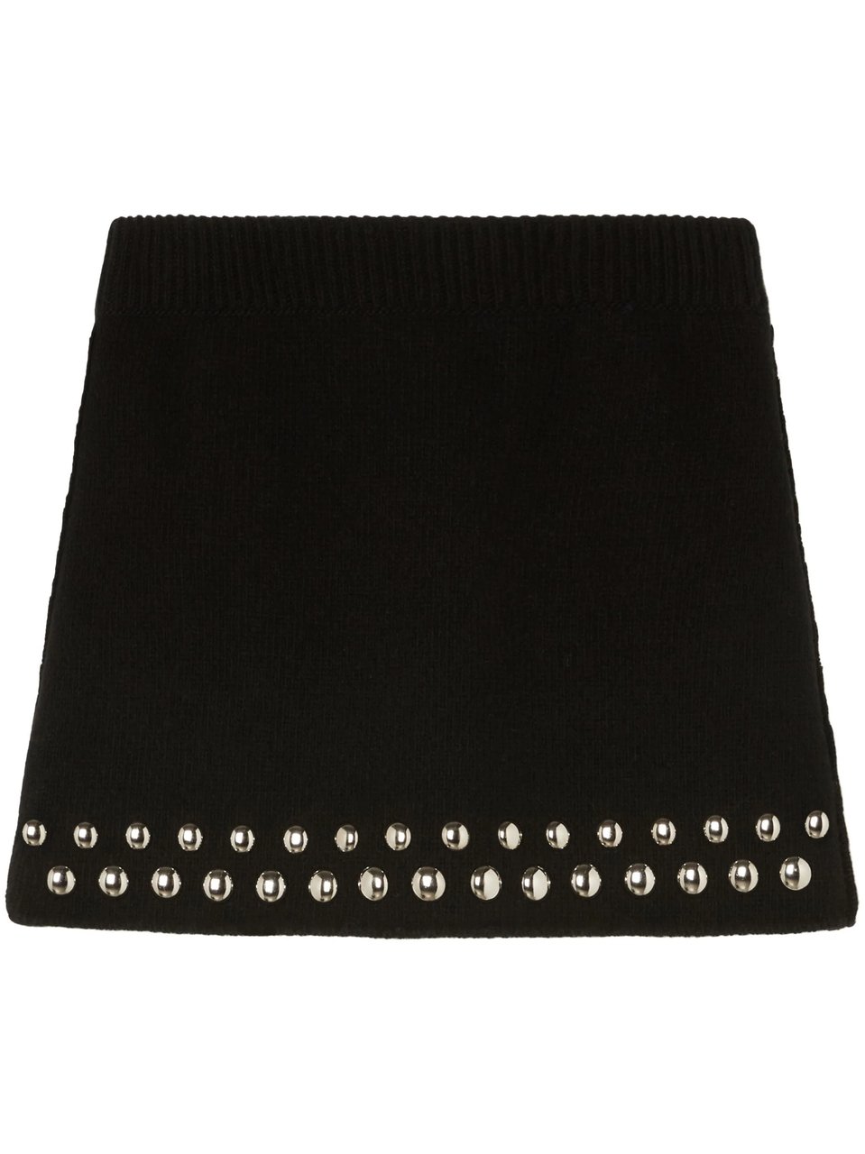 Alanui Black Love And Studs Wool Mini Skirt Zwart