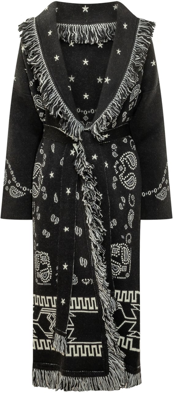 Alanui Cappotto Bandana con Frange Zwart