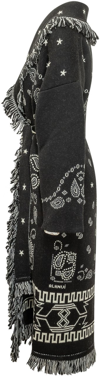 Alanui Cappotto Bandana con Frange Zwart