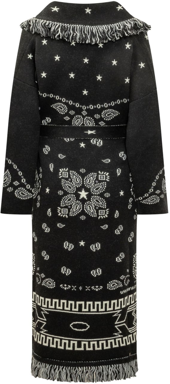Alanui Cappotto Bandana con Frange Zwart