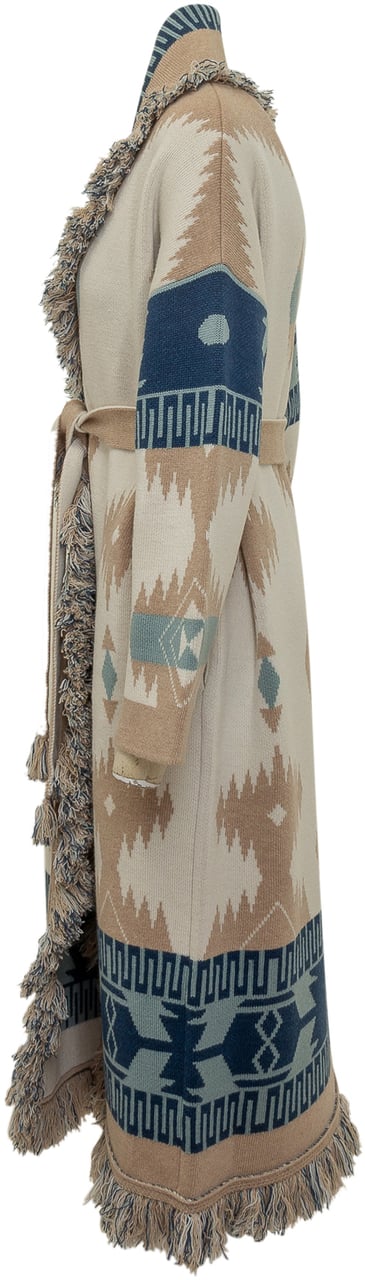Alanui Cappotto Jacquard con Frange Divers