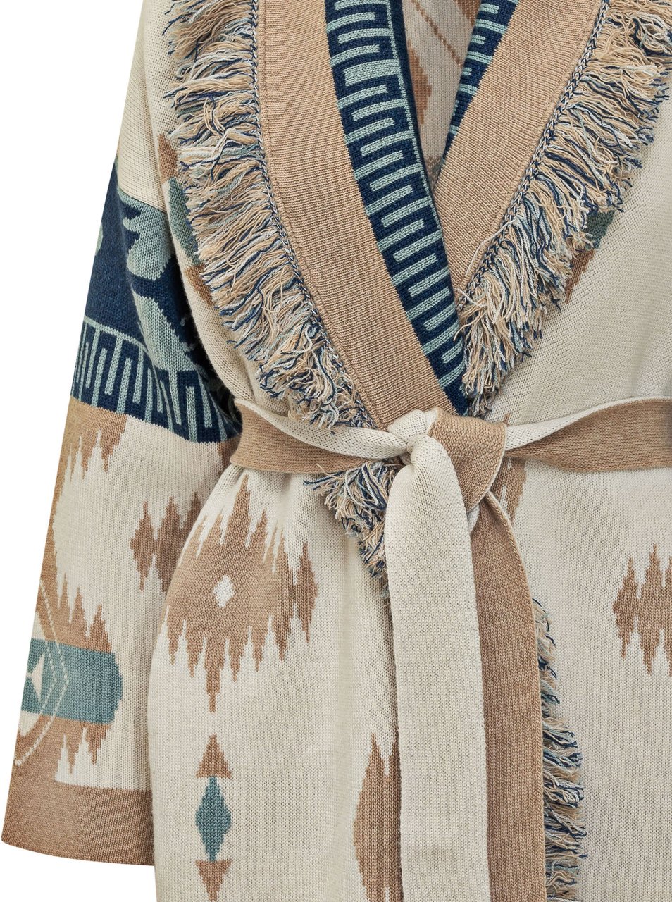 Alanui Cappotto Jacquard con Frange Divers