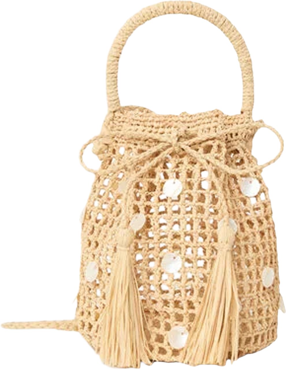 Alanui Open-Weave Raffia Bag with Shell Embellishments Neutraal