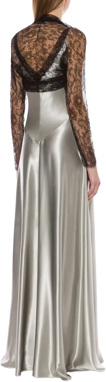 Alberta Ferretti Flowing Silhouette Dress with Delicate Draping Grijs