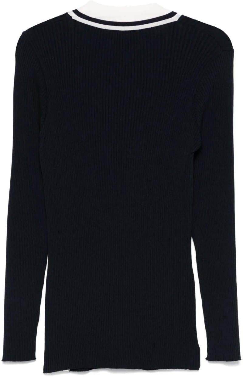 Alberta Ferretti Classic Knit Sweater with Design Zwart