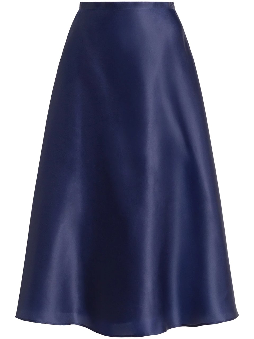 Alberta Ferretti A-Line Satin Midi Skirt with Lustrous Finish Zwart