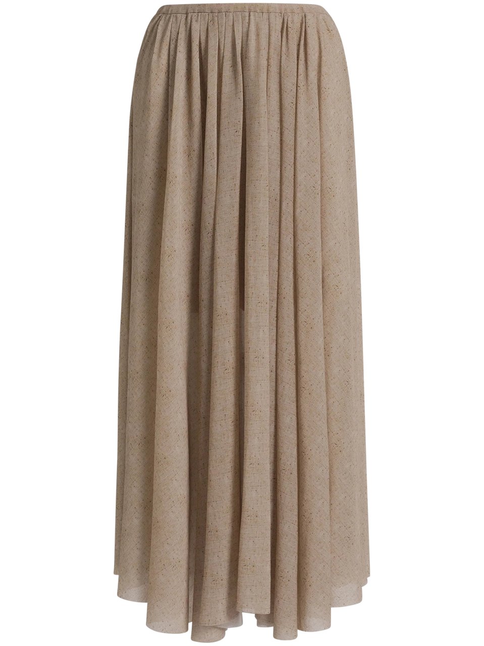 Alberta Ferretti Flowing Gathered Midi Skirt with Elastic Waistband Groen