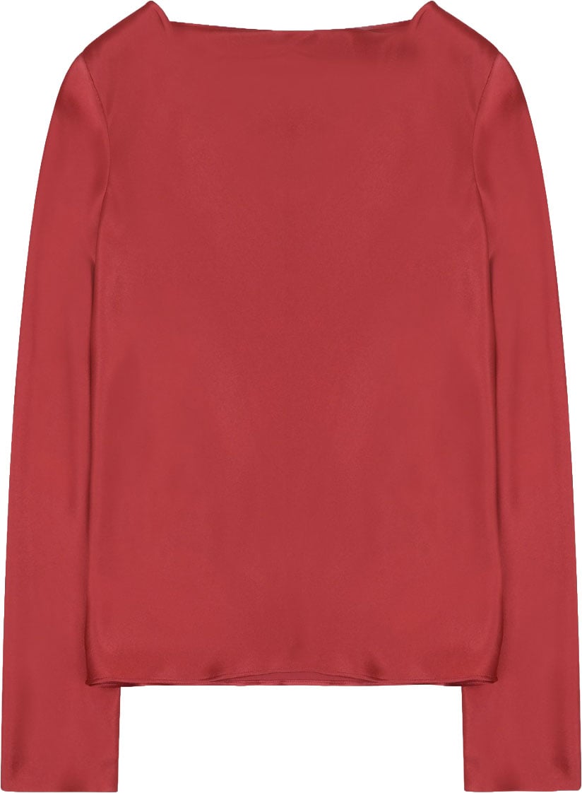 Alberta Ferretti Silk Blend Blouse Rood