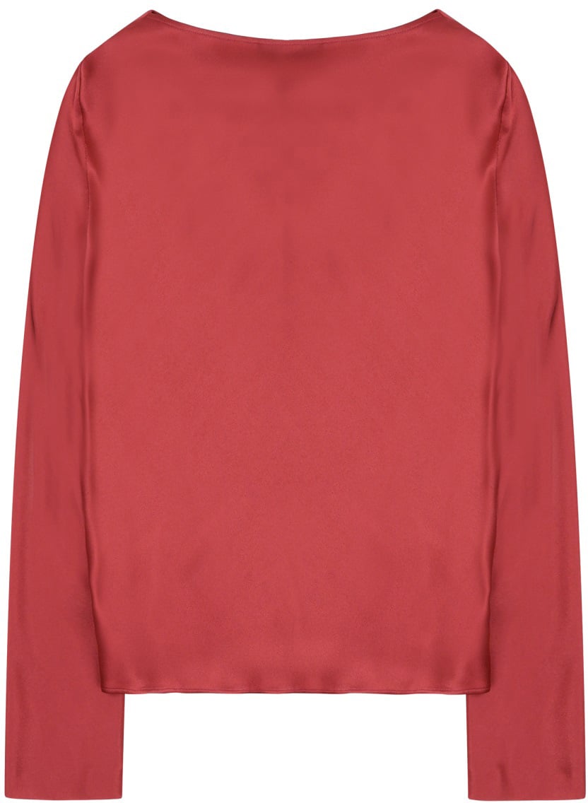 Alberta Ferretti Silk Blend Blouse Rood