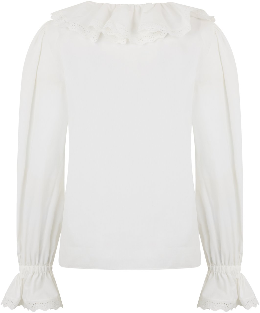 Alberta Ferretti Blouse with V-neck in cotton poplin Wit