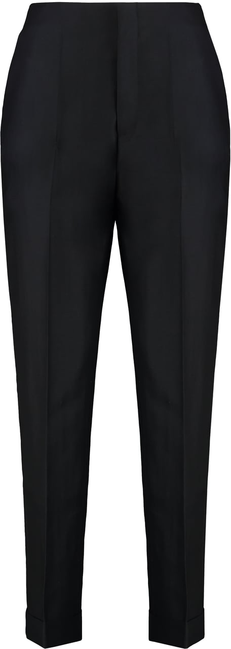 Alberta Ferretti Wool and silk pants Zwart