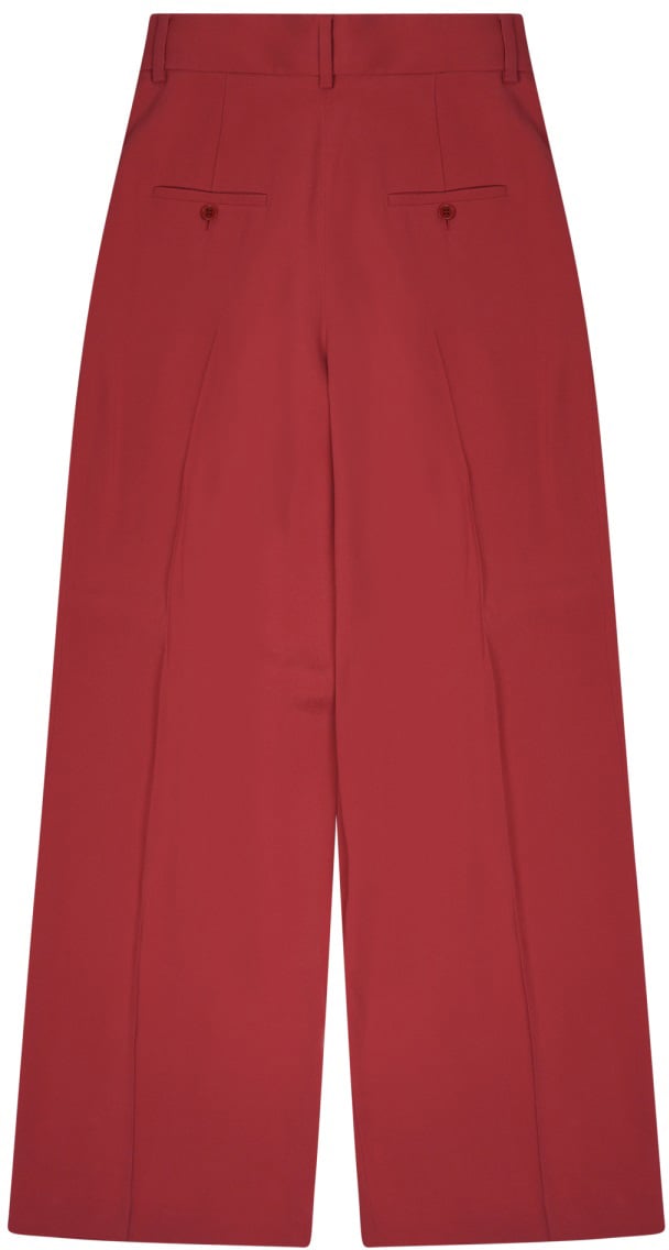Alberta Ferretti Wide-Leg Tailored Pants With High Waist Rood