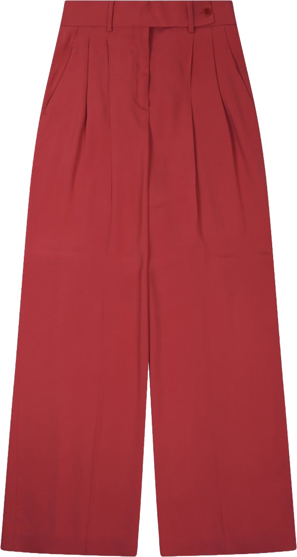 Alberta Ferretti Wide-Leg Tailored Pants With High Waist Rood