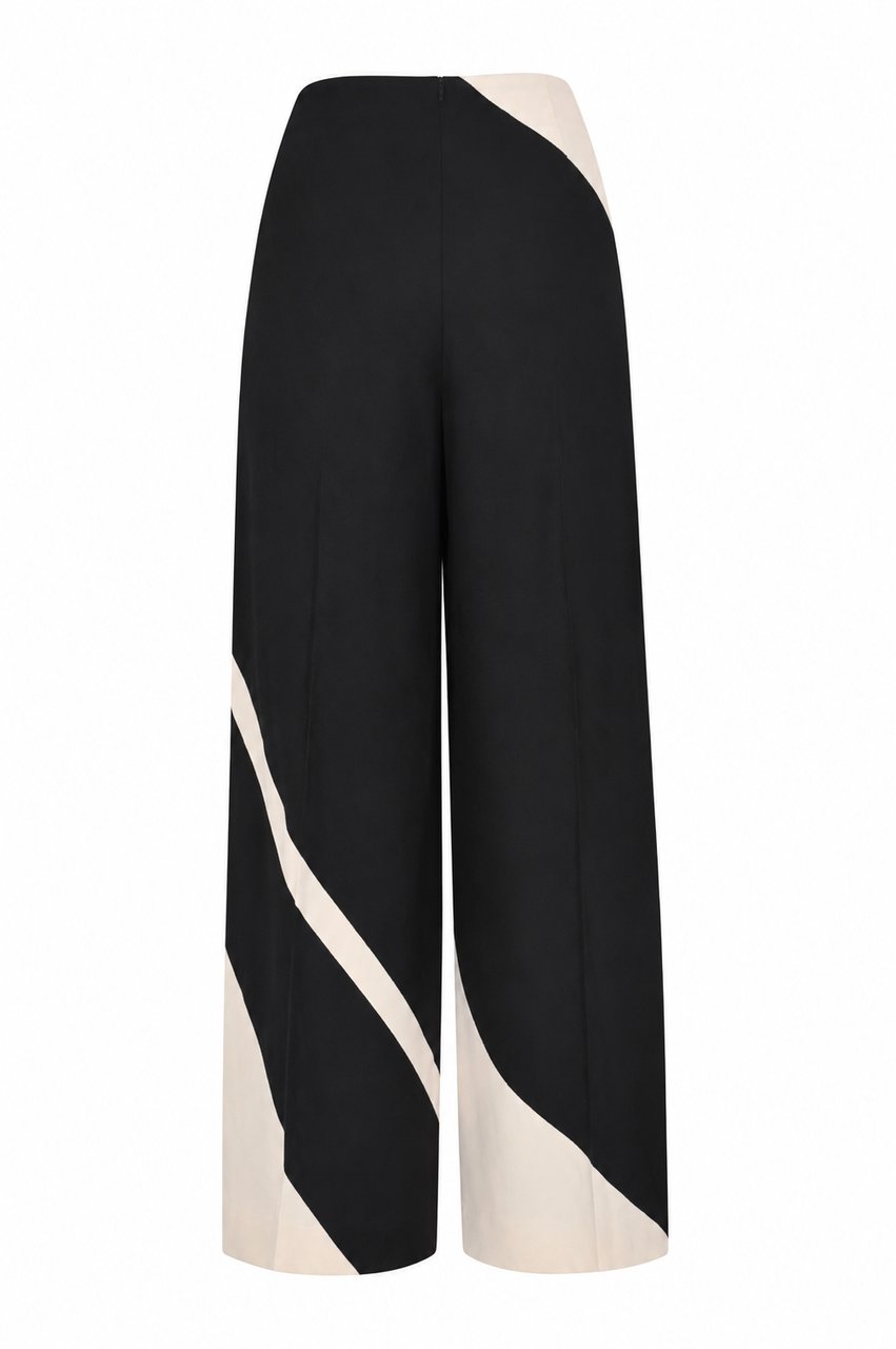 Alberta Ferretti Trousers Fantasia Nero Zwart