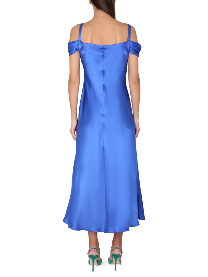Alberta Ferretti Off-The-Shoulder Dress Blauw