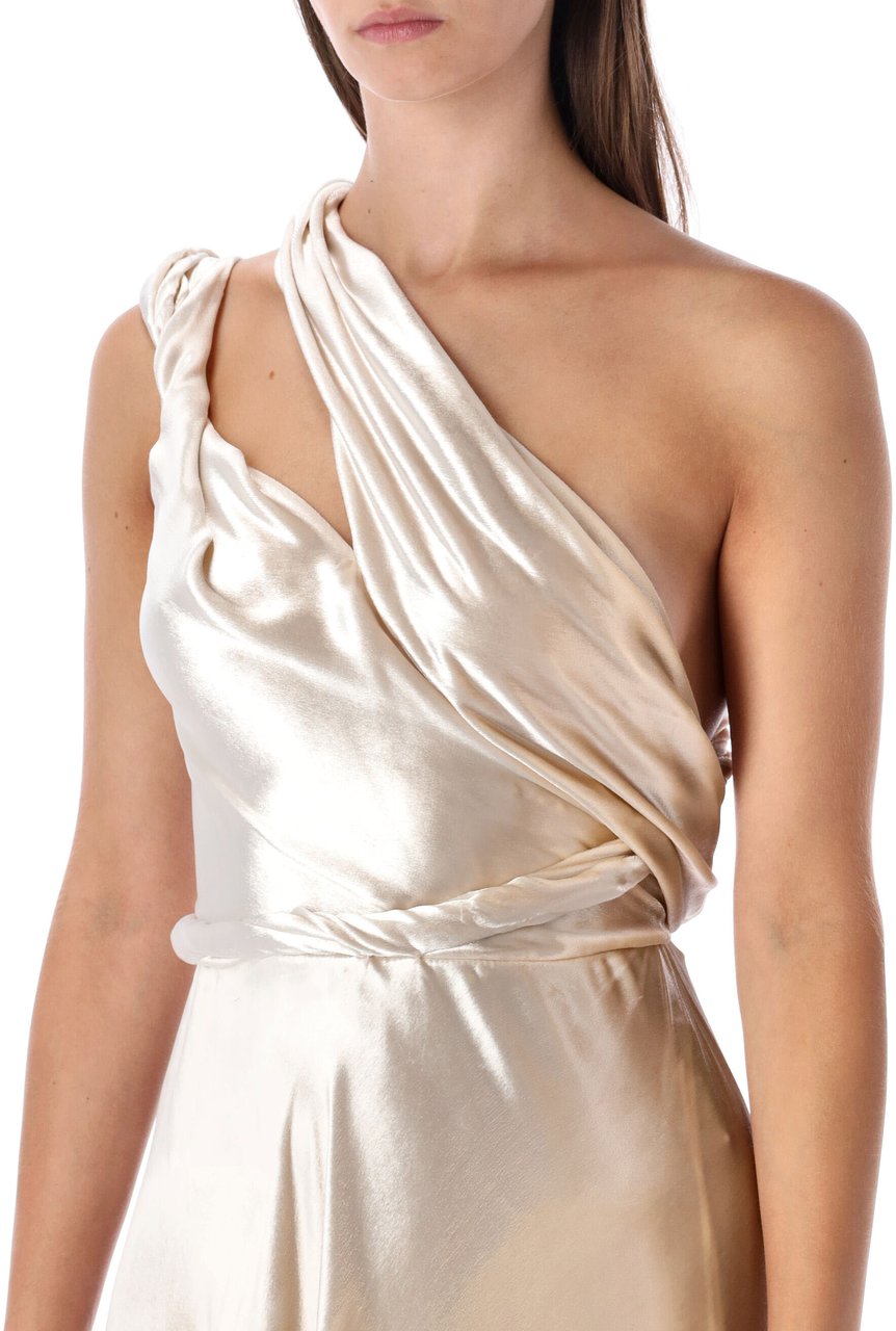 Alberta Ferretti Velvet Long Dress Bianco Wit
