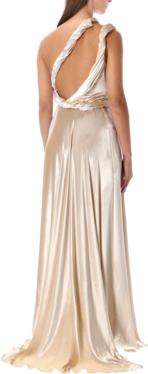 Alberta Ferretti Velvet Long Dress Bianco Wit