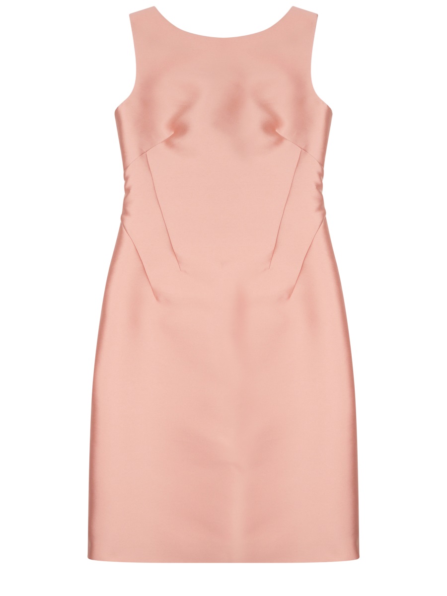 Alberta Ferretti Blush Pink Satin Midi Dress Roze