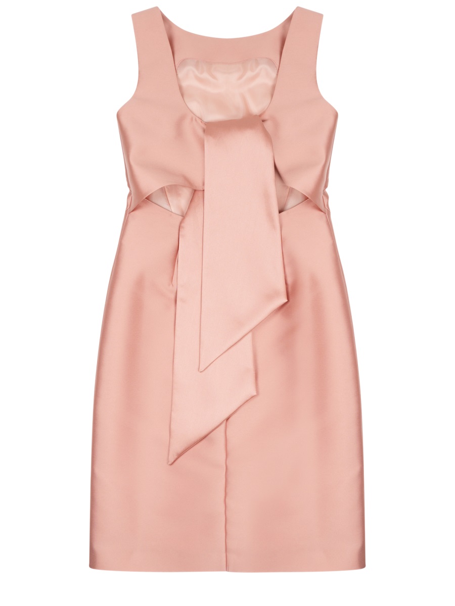 Alberta Ferretti Blush Pink Satin Midi Dress Roze
