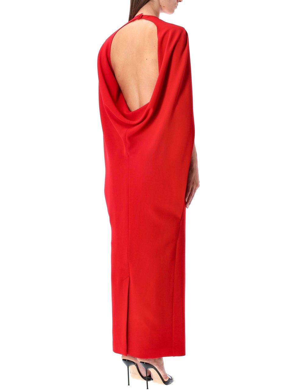 Alberta Ferretti Cady Stretch Long Dress Rosso Rood