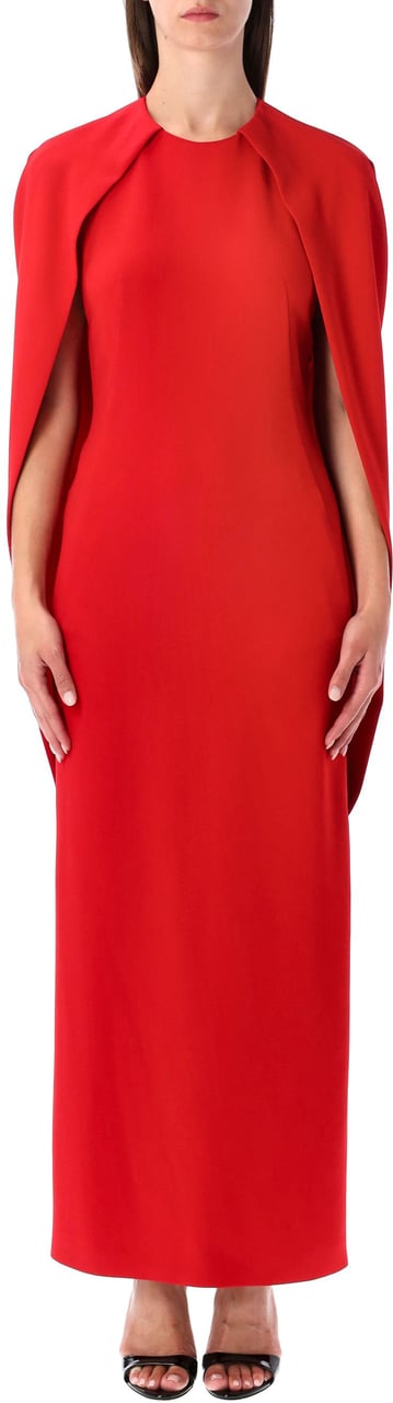 Alberta Ferretti Cady Stretch Long Dress Rosso Rood