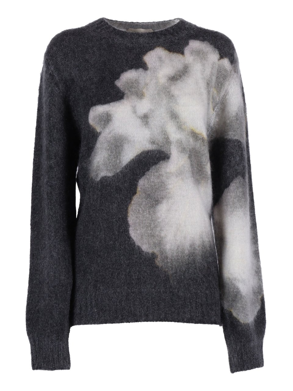 Alberta Ferretti Abstract Floral Pattern Knit Sweater Zwart