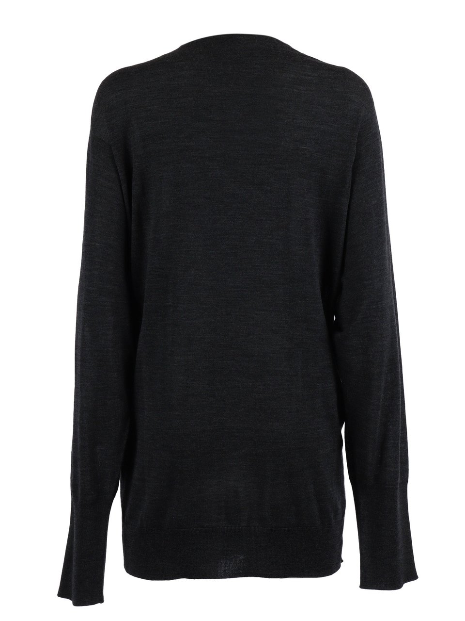 Alberta Ferretti Long-Sleeved Knit Top with Fabric Rosette Detail Zwart