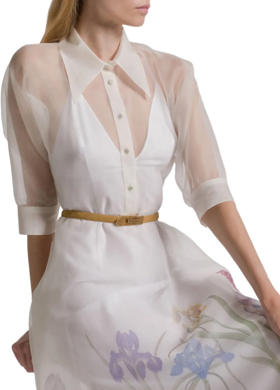 Alberta Ferretti Classic Tailored Fit Minimalist Dress Wit