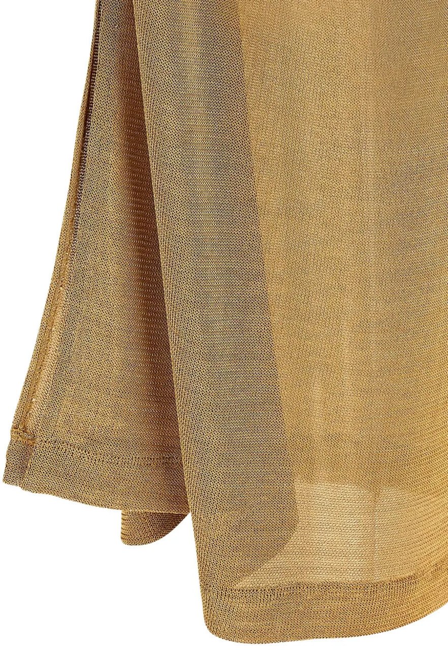 Alberta Ferretti Flowing Maxi Dress with Halter Neckline and Keyhole Detail Bruin