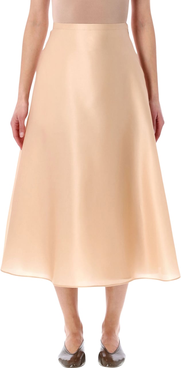 Alberta Ferretti Gonna Tripla Organza Rosa Roze