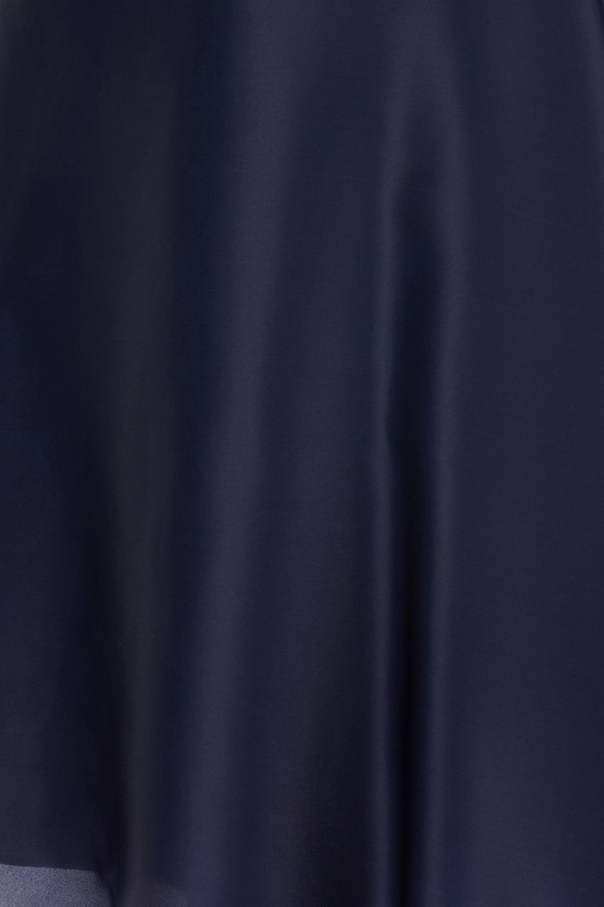 Alberta Ferretti Alberta Ferretti Midnight blue silk midi skirt Blauw