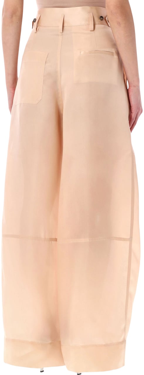 Alberta Ferretti Pantalone Tripla Organza Rosa Roze