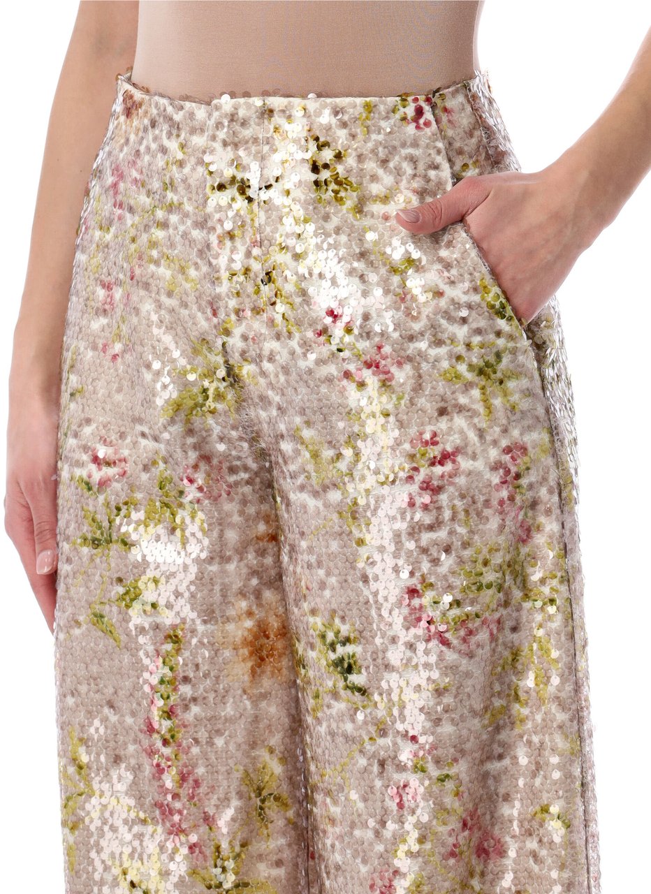 Alberta Ferretti Pantalone Pailettes Stampata Pattern Divers