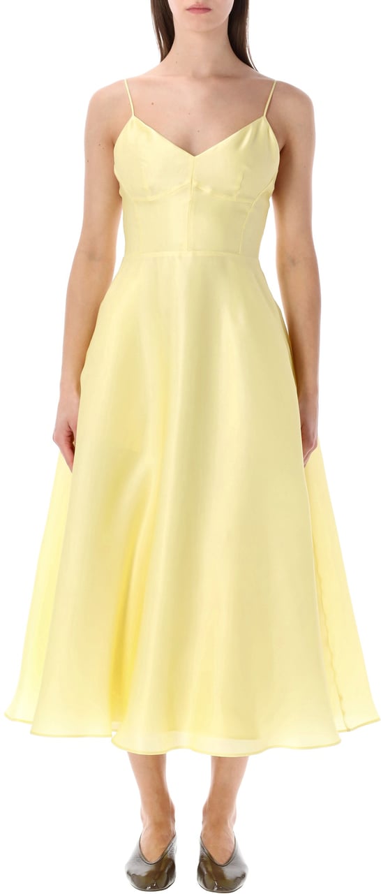 Alberta Ferretti Abito Tripla Organza Giallo Geel
