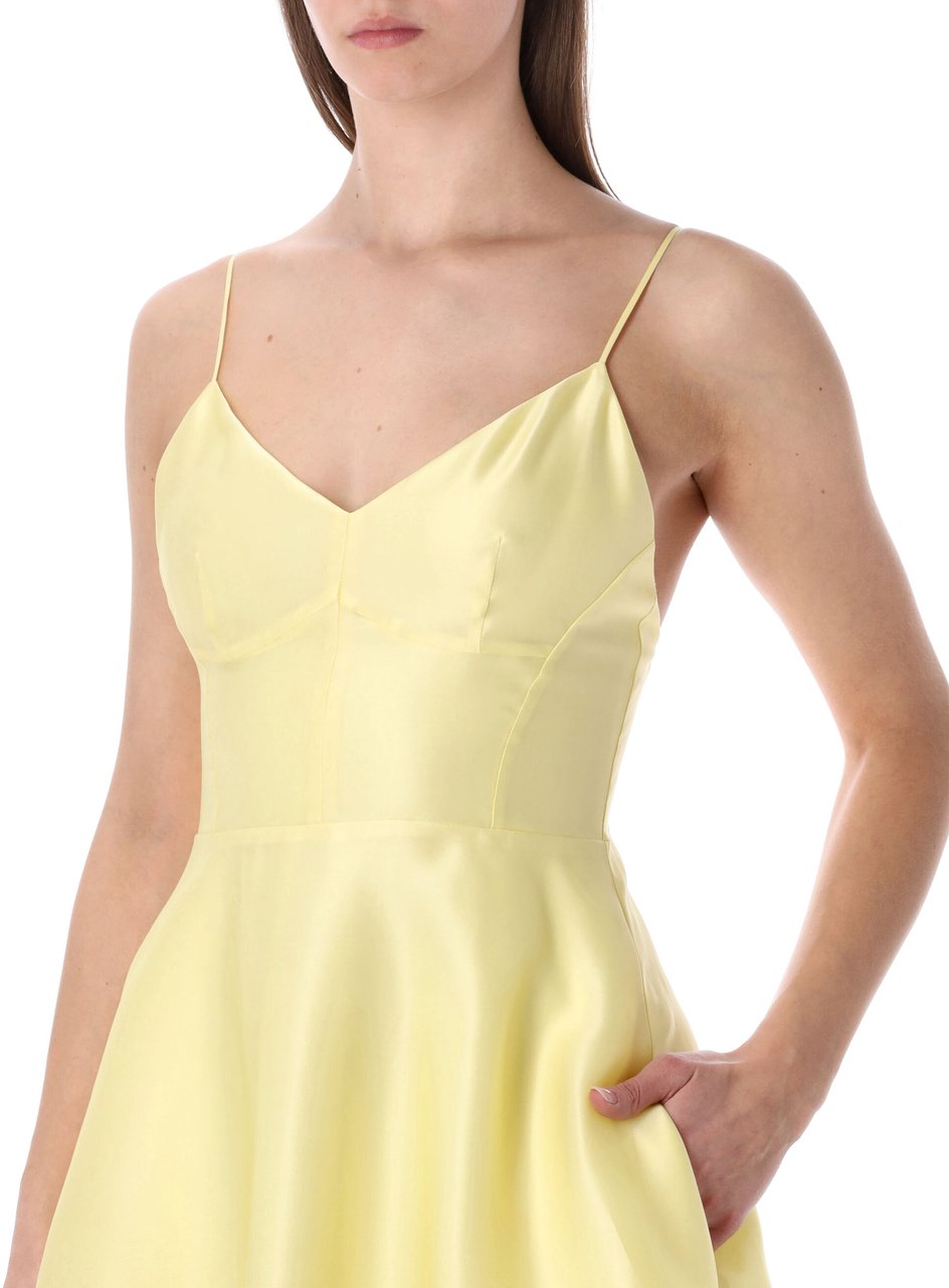 Alberta Ferretti Abito Tripla Organza Giallo Geel