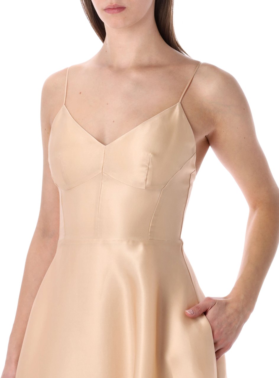 Alberta Ferretti Abito Tripla Organza Rosa Roze