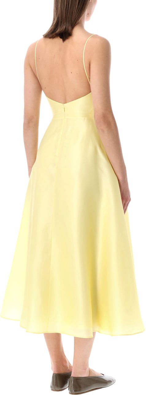 Alberta Ferretti Alberta Ferretti silk organza midi dress Geel