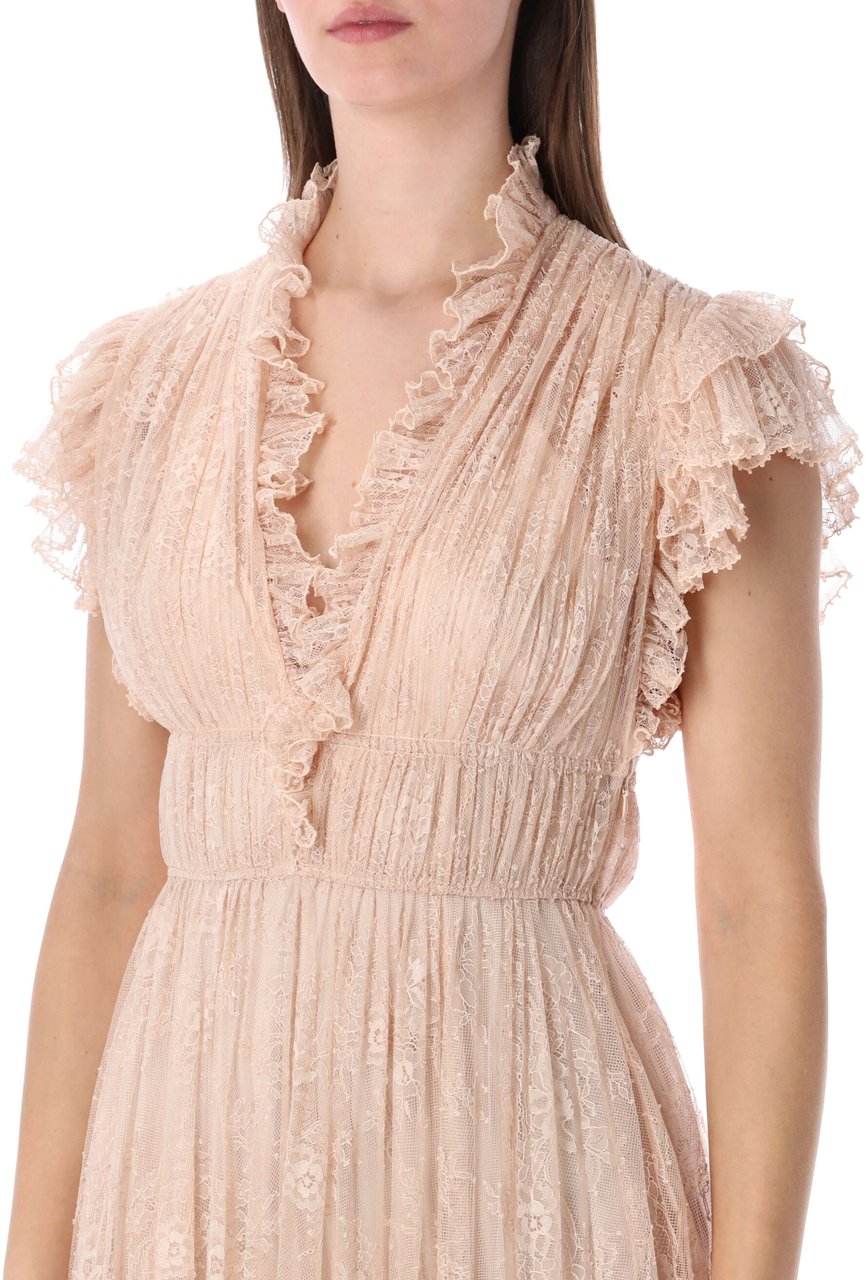 Alberta Ferretti Abito Pizzo Rosa Roze
