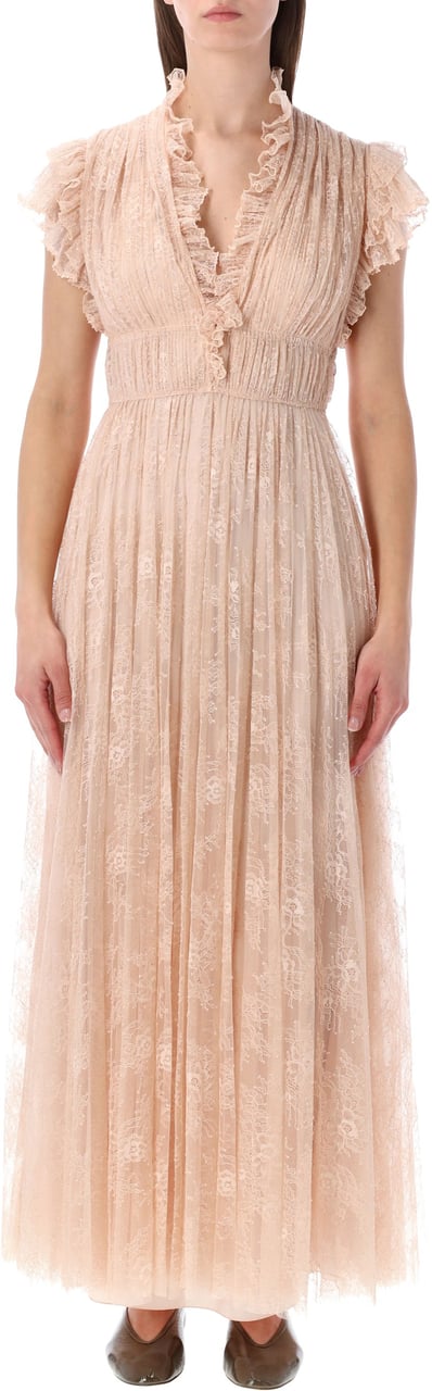 Alberta Ferretti Abito Pizzo Rosa Roze