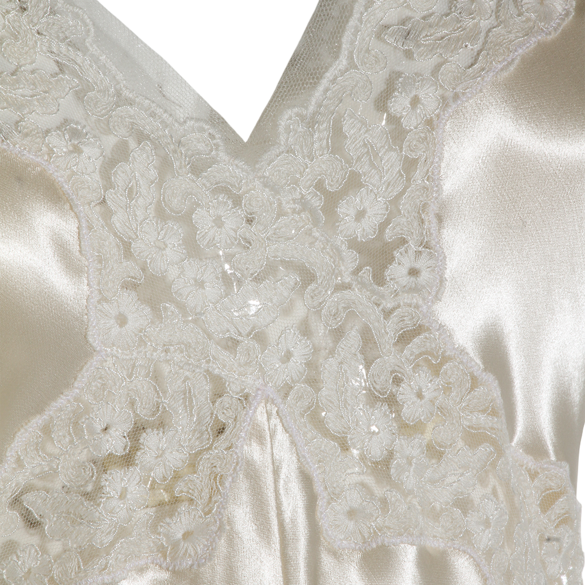 Alberta Ferretti Maxi Dress with Lace Detailing Neutraal