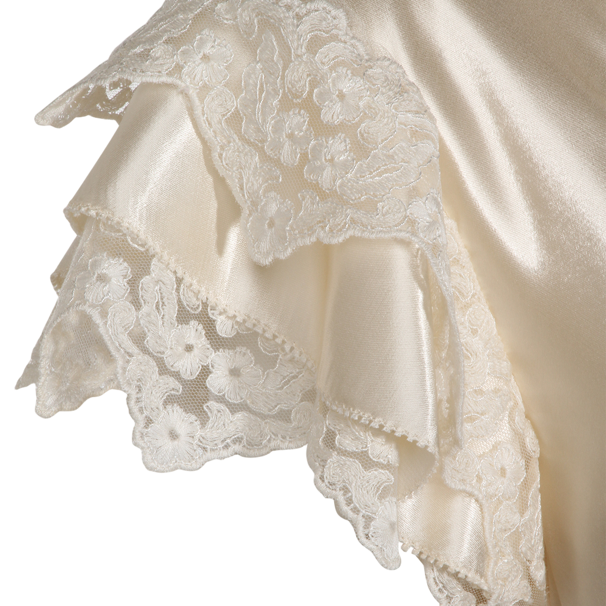 Alberta Ferretti Maxi Dress with Lace Detailing Neutraal