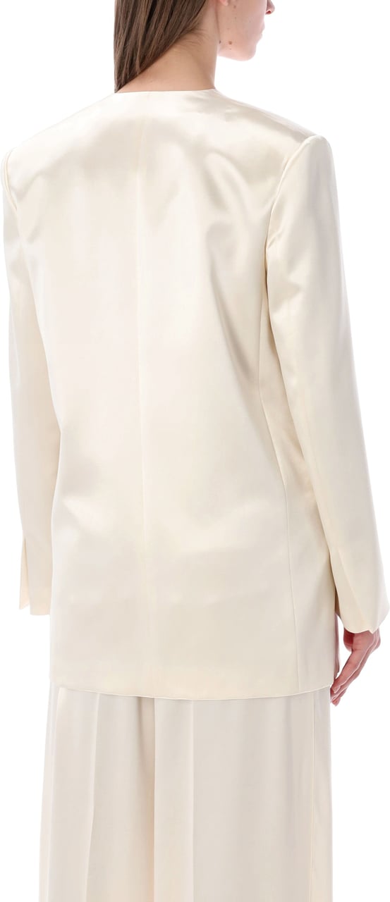 Alberta Ferretti Alberta Ferretti double-breasted glossy satin jacket Wit