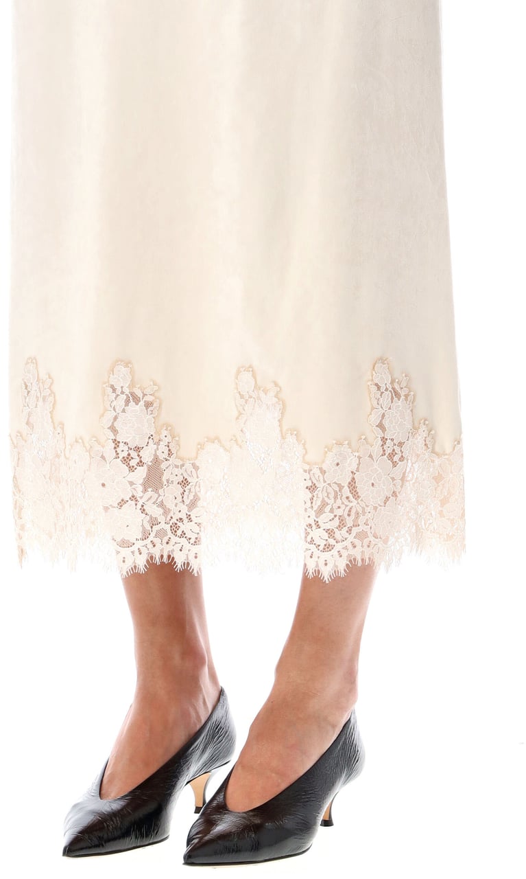 Alberta Ferretti Gonna Velluto Stretch Bianco Wit