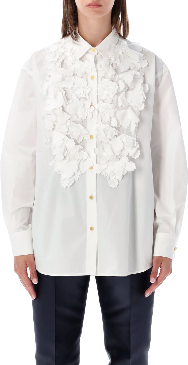 Alberta Ferretti Camicia Fiori Bianco Wit