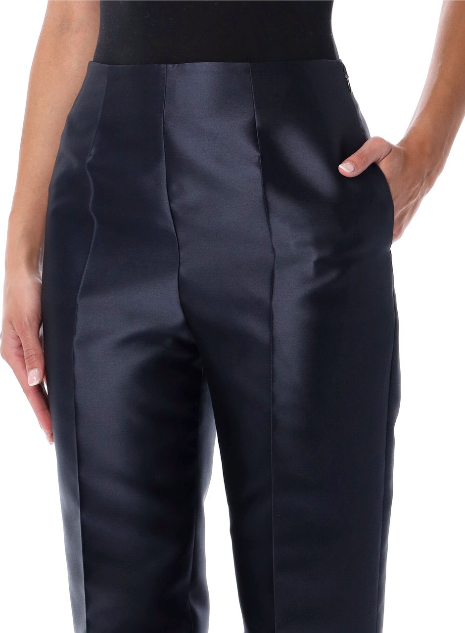 Alberta Ferretti Pantalone Mikado Blue Navy