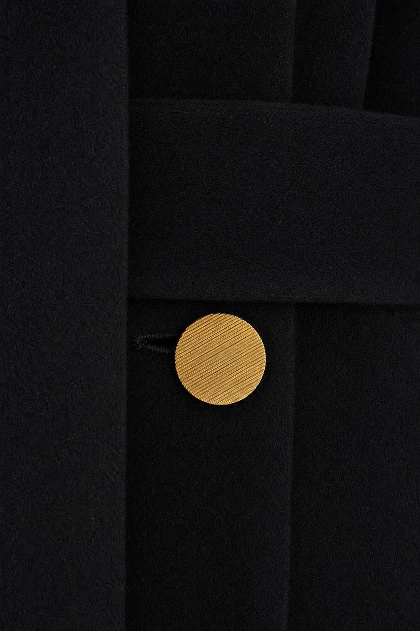 Alberta Ferretti Black wool blend coat Zwart